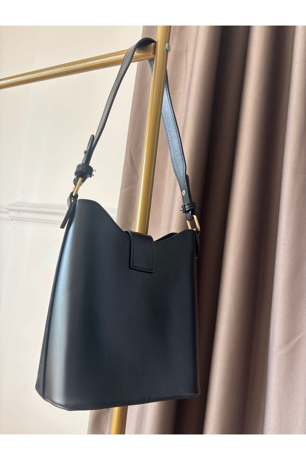 lalettobags Kadın Açelya Model Siyah Yavrulu El Çantası görsel 4