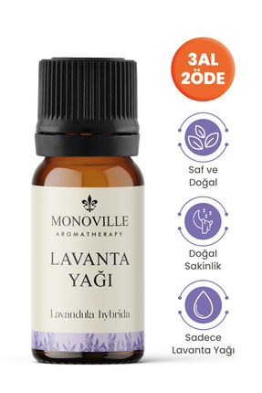 Monoville Lavanta Uçucu Yağı 10 ml Saf ve Doğal (Lavender Essential Oil)