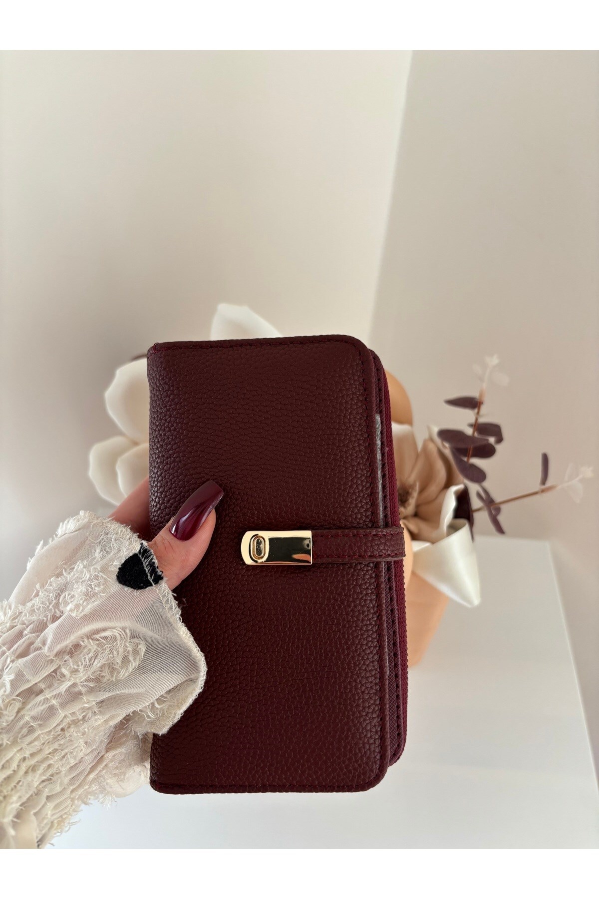 Women's Faux Leather Wallet with Phone Compartment