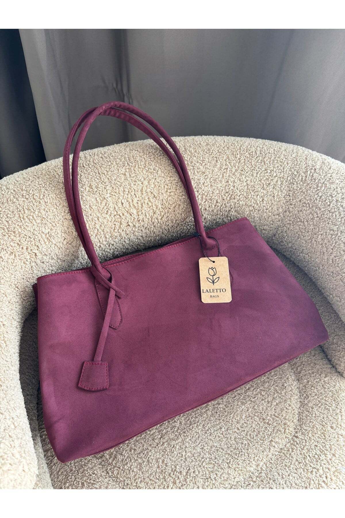 lalettobags Kadın Eda Model Süet Büyük Çanta
