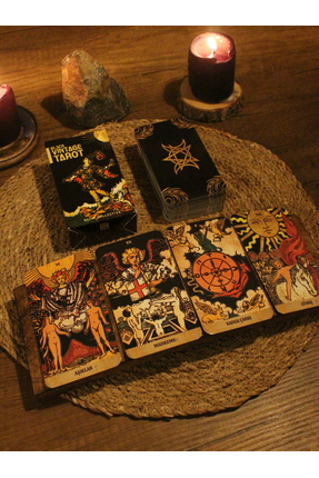 Paganca Vintage Tarot Destesi 78 Kart - Arındırma Kesesi - Demet Tütsü