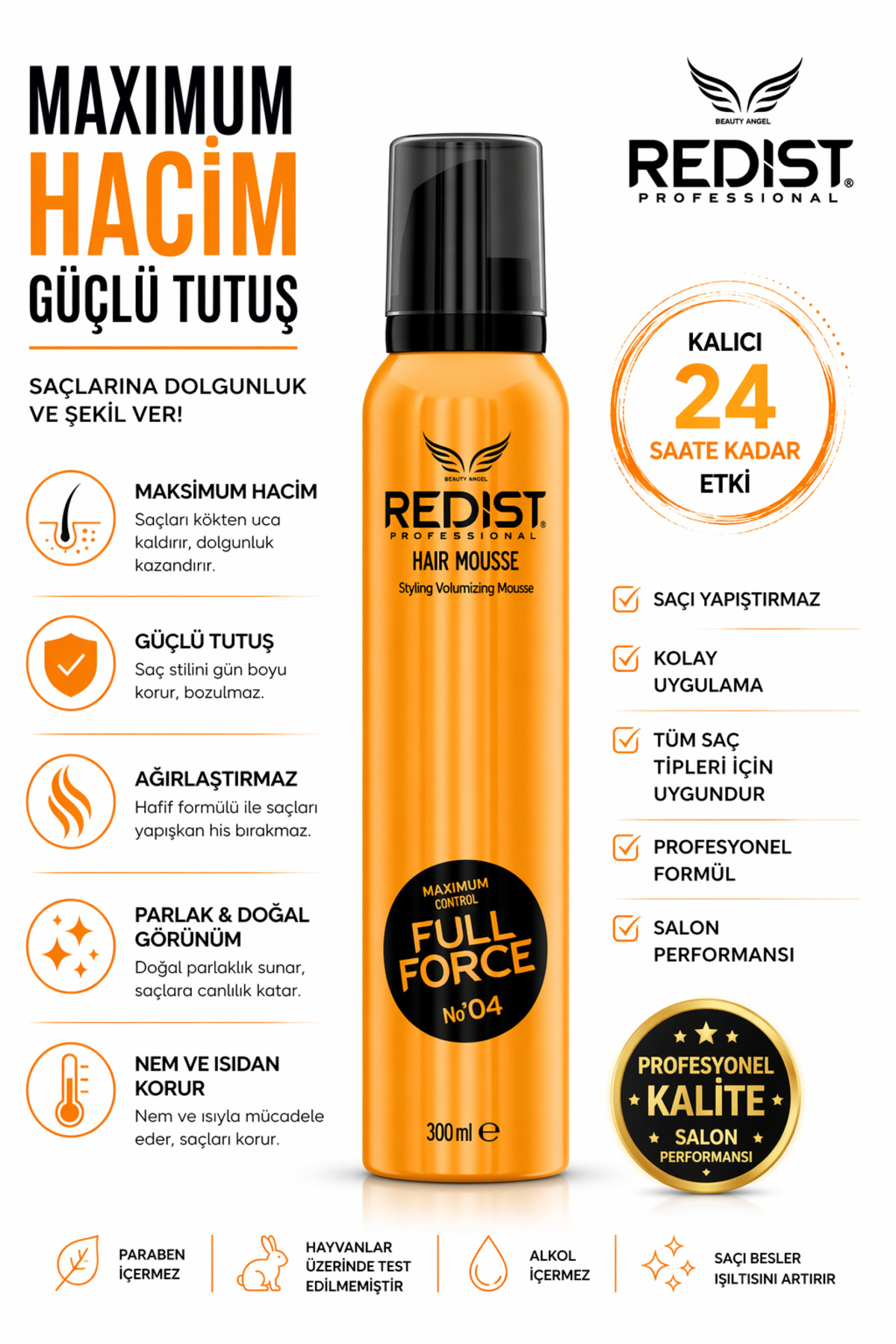 Redist Full Force Saç Köpüğü Hair Mousse No 04 300 ml Fiyatı, Yorumları