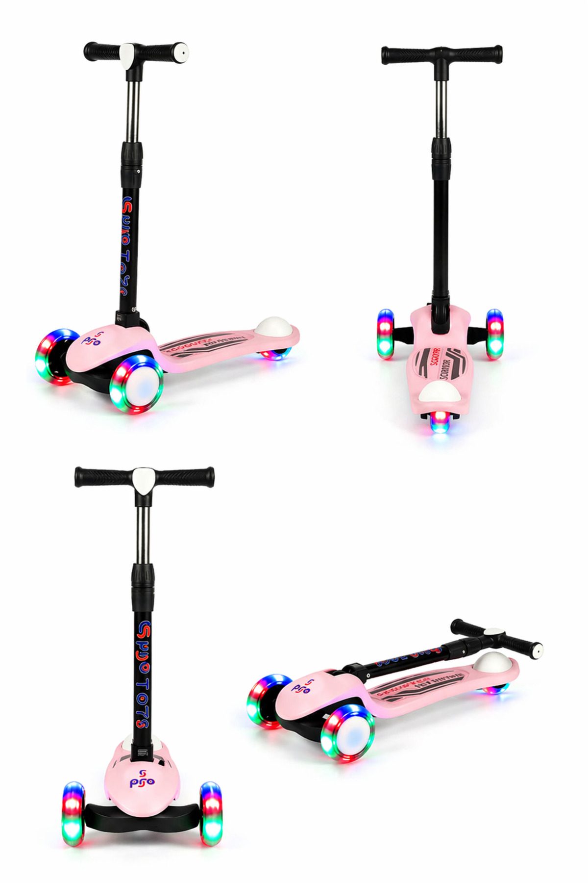 Scooter PRO Foldable 3-wheel 3-stage Steering Wheel with Led Light 50kg Carrying Capacity 3+Years