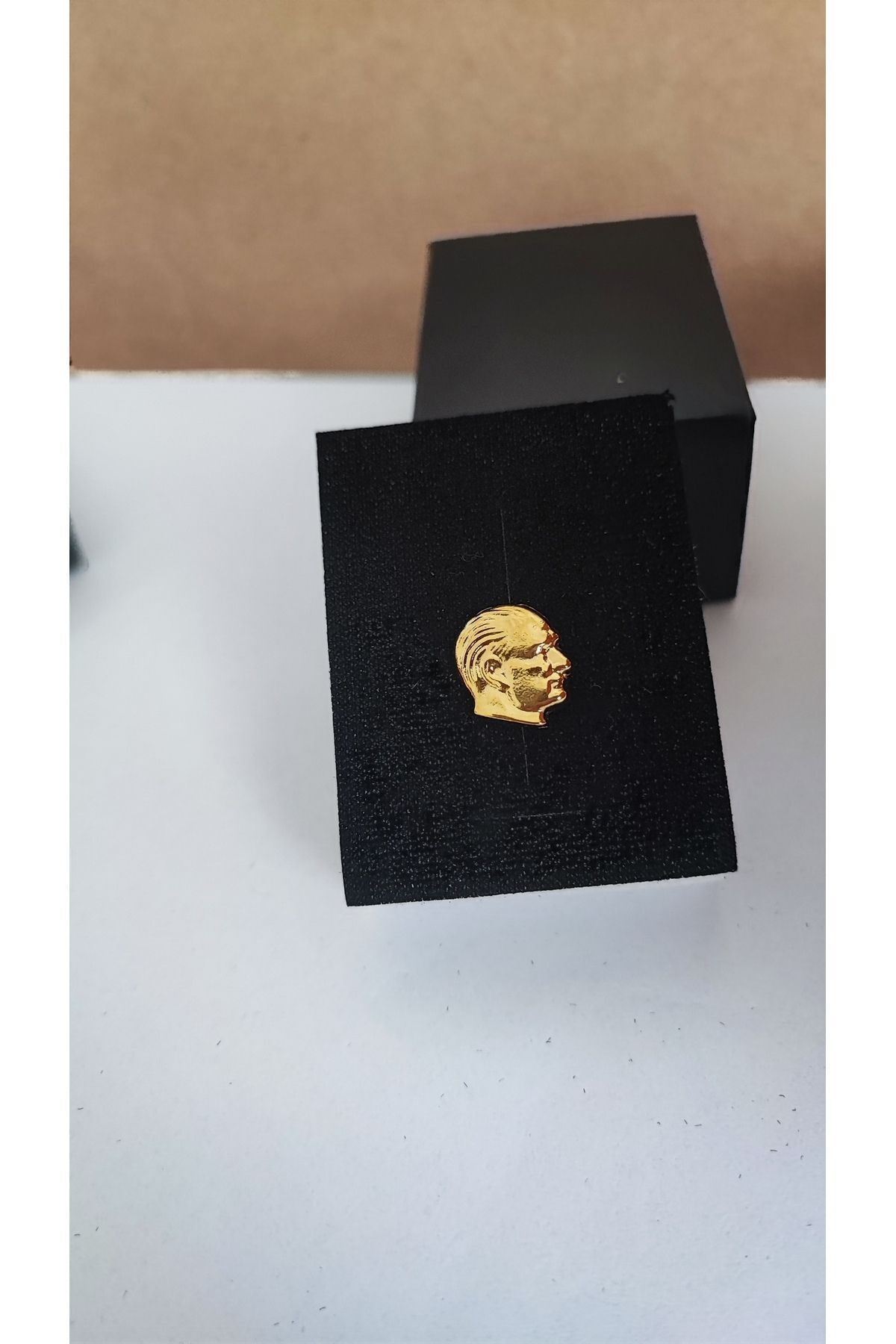 Atatürk Portrait Bust Collar Badge Metal Gold Color 29 October Republic Day - Teachers' Day