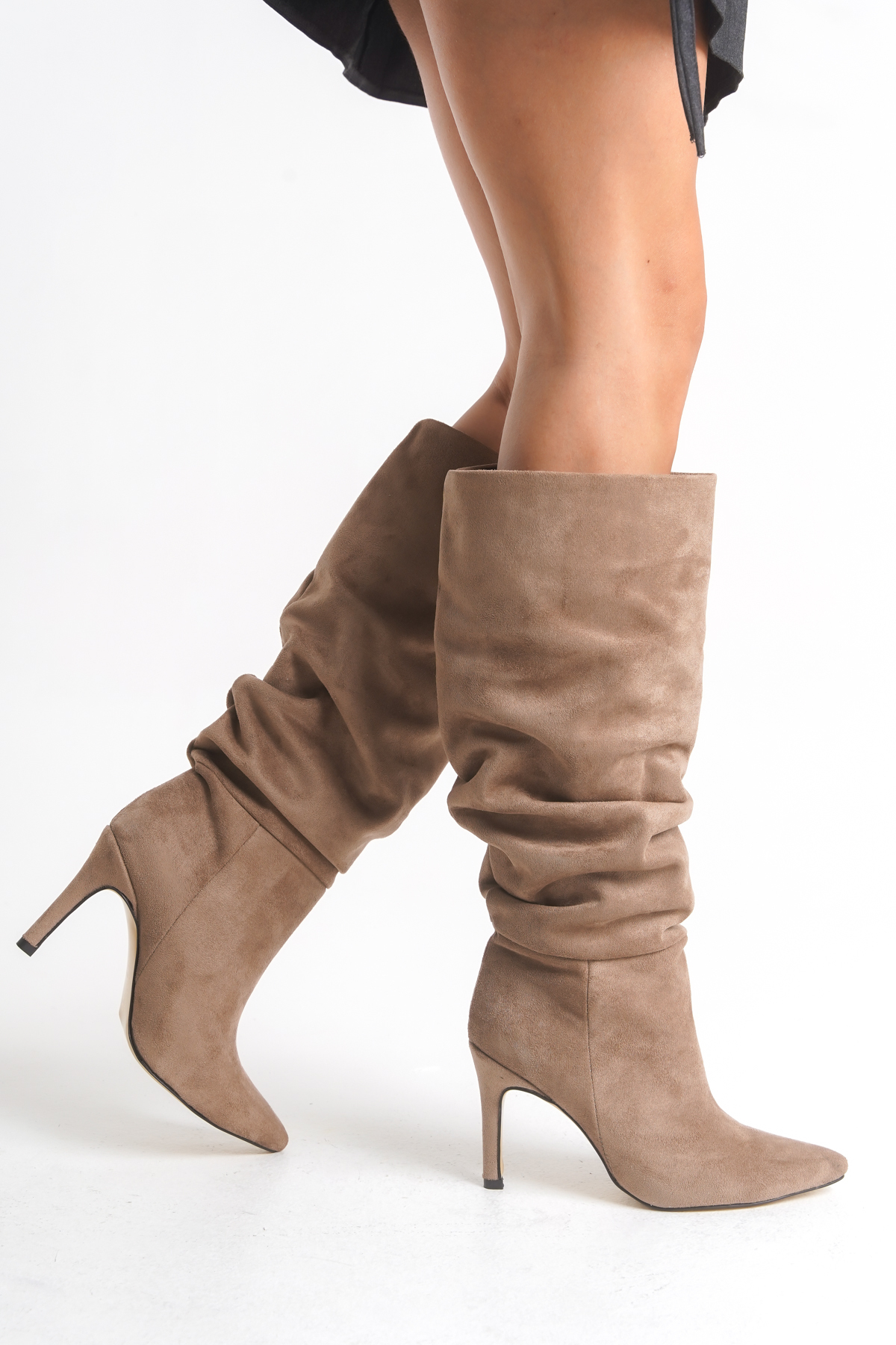 Liza Shoes LOİS Kadın Topuklu Buruşuk Çizme A033-K2008 görsel 7