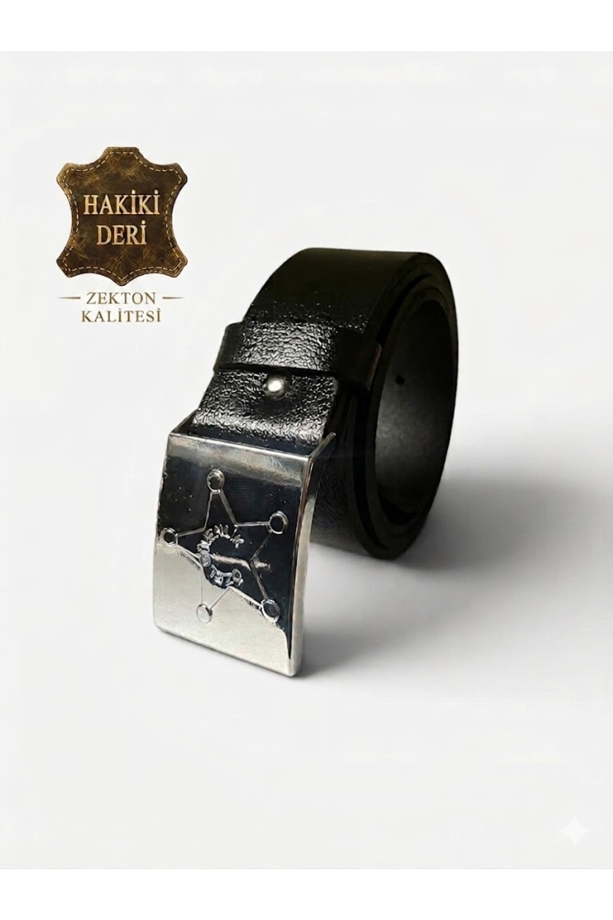 ZEKTON 4.5 Cm Geniş Özel Güvenlik Deri Kemer - Security Belt