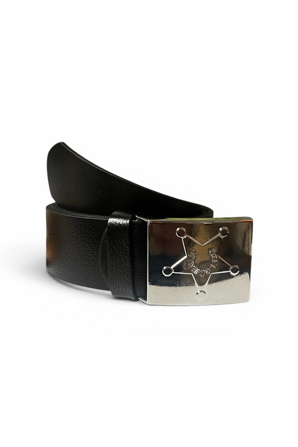 ZEKTON 4.5 Cm Geniş Özel Güvenlik Deri Kemer - Security Belt görsel 4