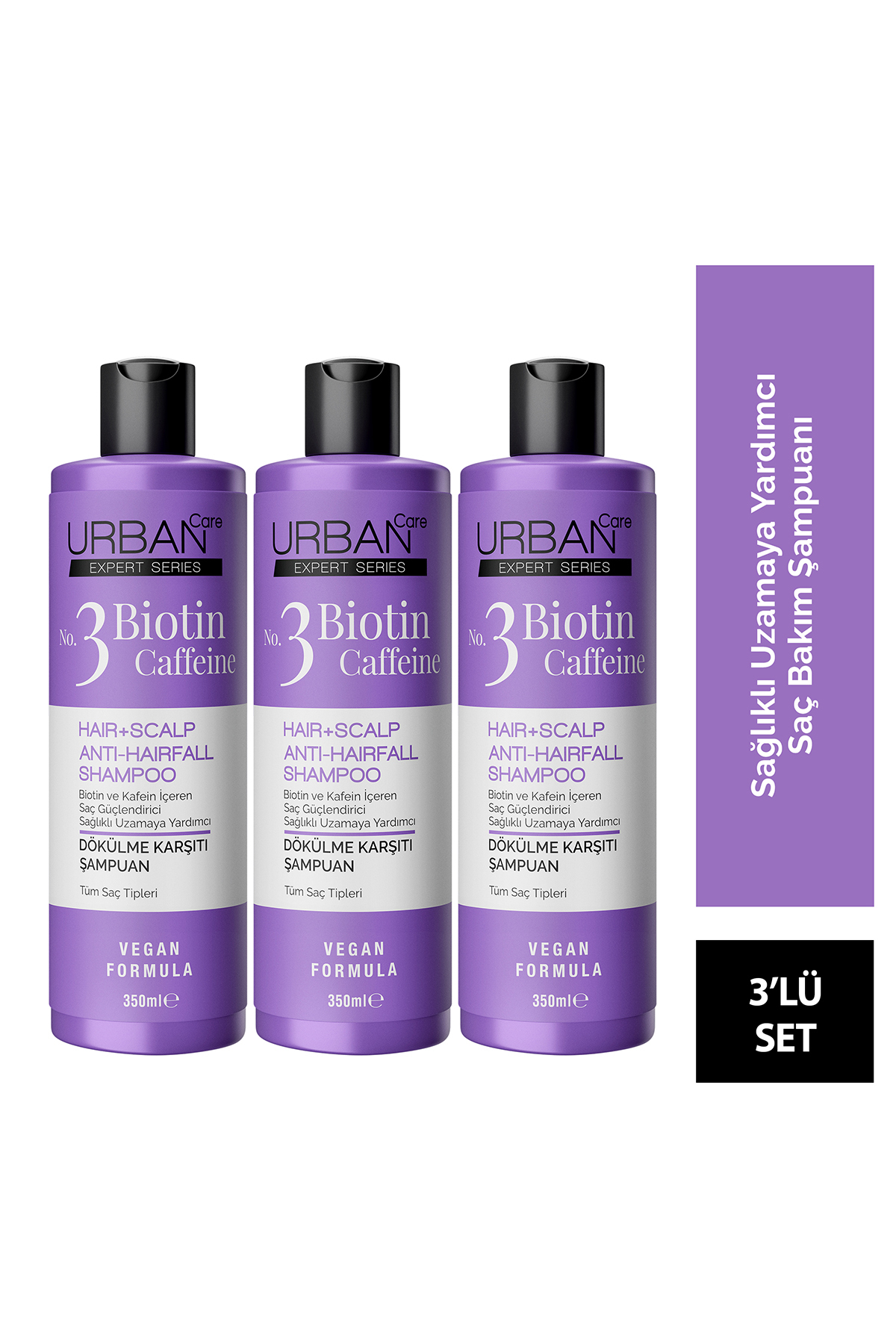 Urban Care Expert Biotin Ve Kafein Dökülme Karşıtı Şampuan Seti 3x350ml-vegan — SET.URB.193