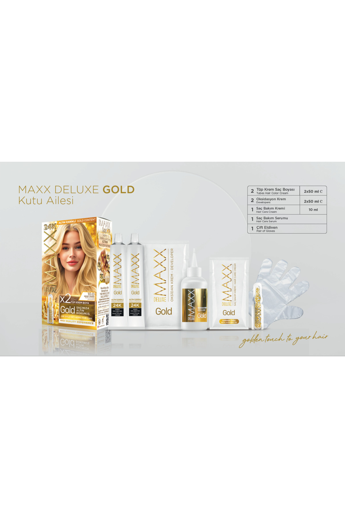 Golden Beauty Set Saç Boyası 7.11 Yoğun Küllü Kumral — قهوه‌ای MDGB35 — تصویر 4 از 6