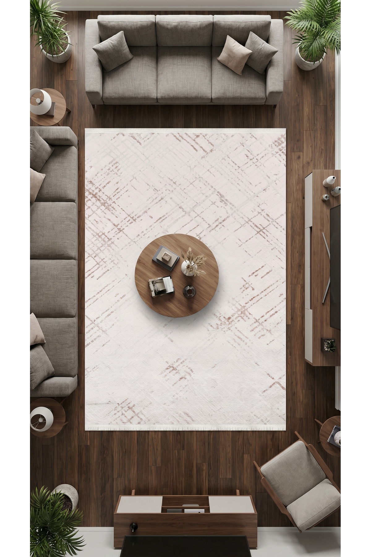 Violüx-Cream/Coffee-Living Room,Living Room and Corridor Carpet – Robot Vacuum Cleaner-Easy Cleaning-Special Size