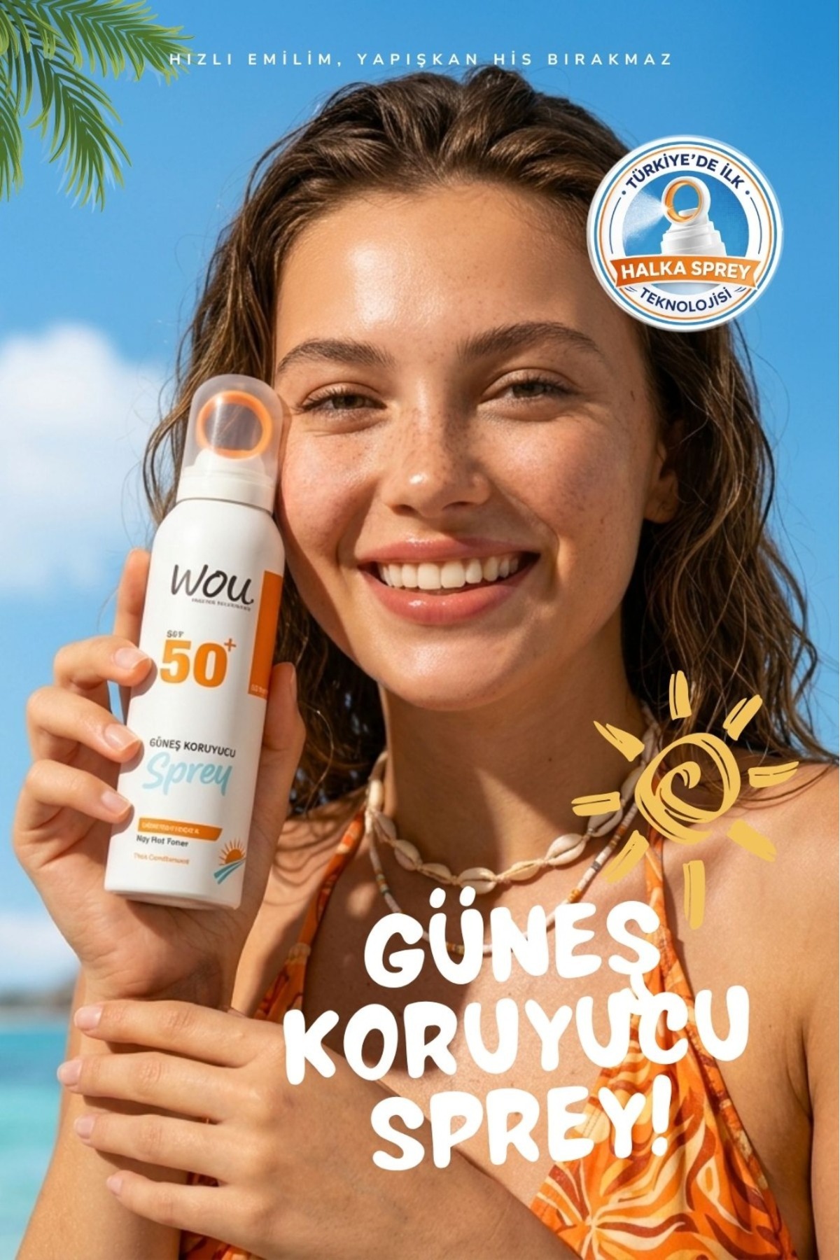 Yeni Nesil Güneş Koruyucu Sprey 50spf. Özel Halka Sprey Teknolojisi 150ml — SPREYGÜNEŞ — تصویر 6 از 8