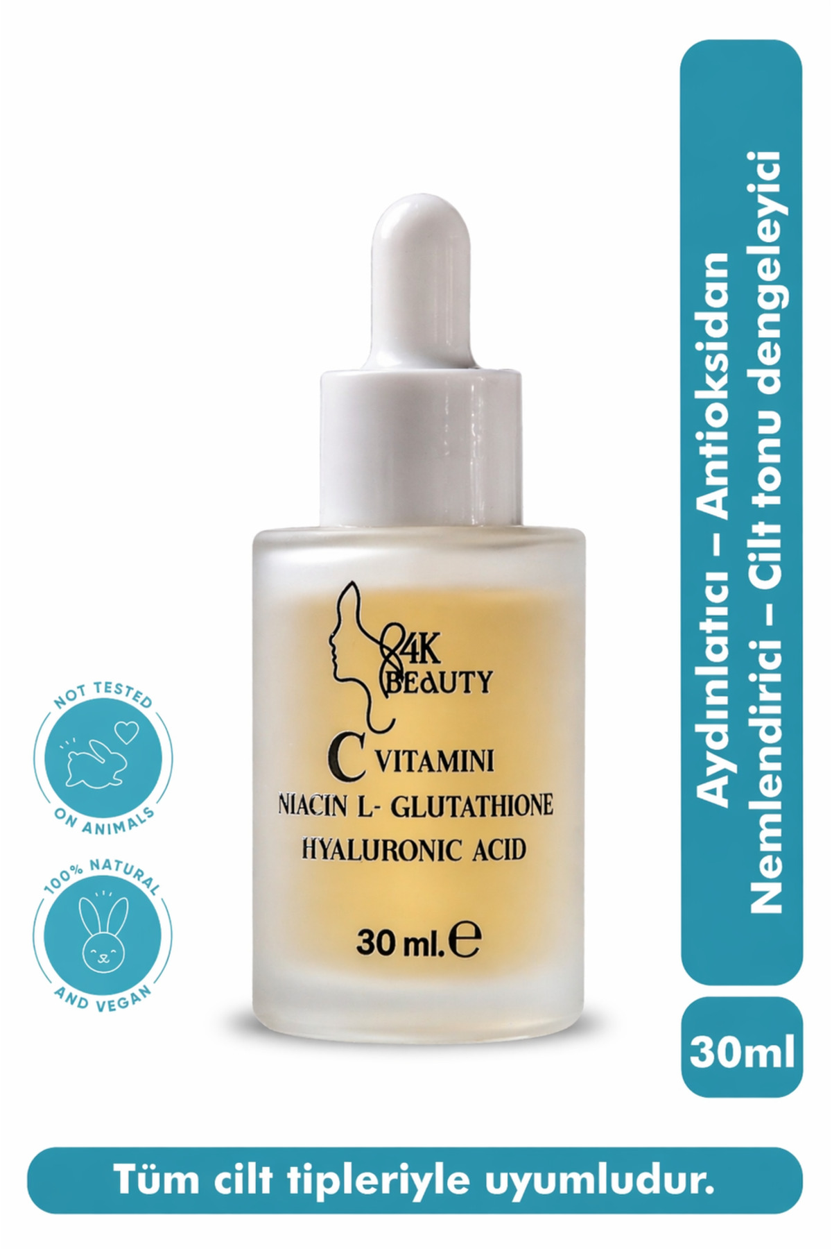 Vitamin C, Niacinamide, Glutatione, Hyaluronic Acid Serum — 4K.Beauty02