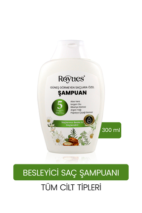 Royues Argan Yağlı Sülfatsız Şampuan - 5 Bitki Özlü, Boyalı Saçlar İçin Besle...