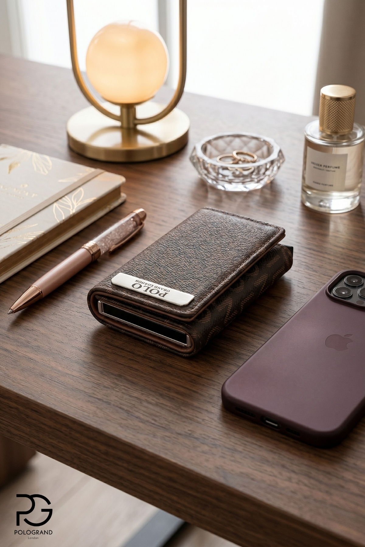 POLOGRAND London Orijinal Unisex Otomatik Mekanizmalı Özel Kutulu Hırsızlık Engelleyici RFID Korumalı Alüminyum Kızaklı Sevgiliye Eşe Arkadaşa Babaya Hediye Kartlık & Para Bölmeli Hediyelik Kutulu Kartlıklı Şık Cüzdan görsel 2