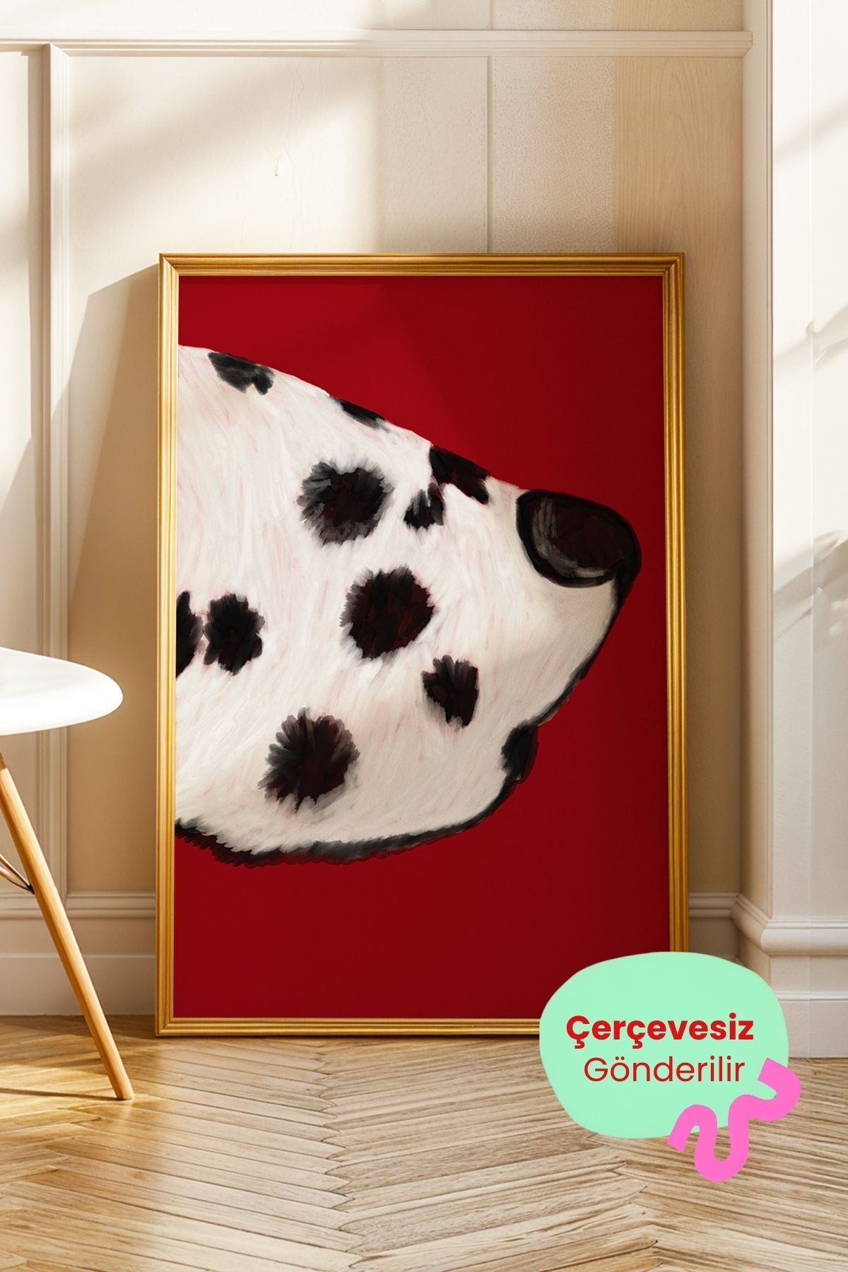 Dalmaçyalı Köpek Tablo Modern Poster Hayvan Duvar Dekoru Çerçevesiz