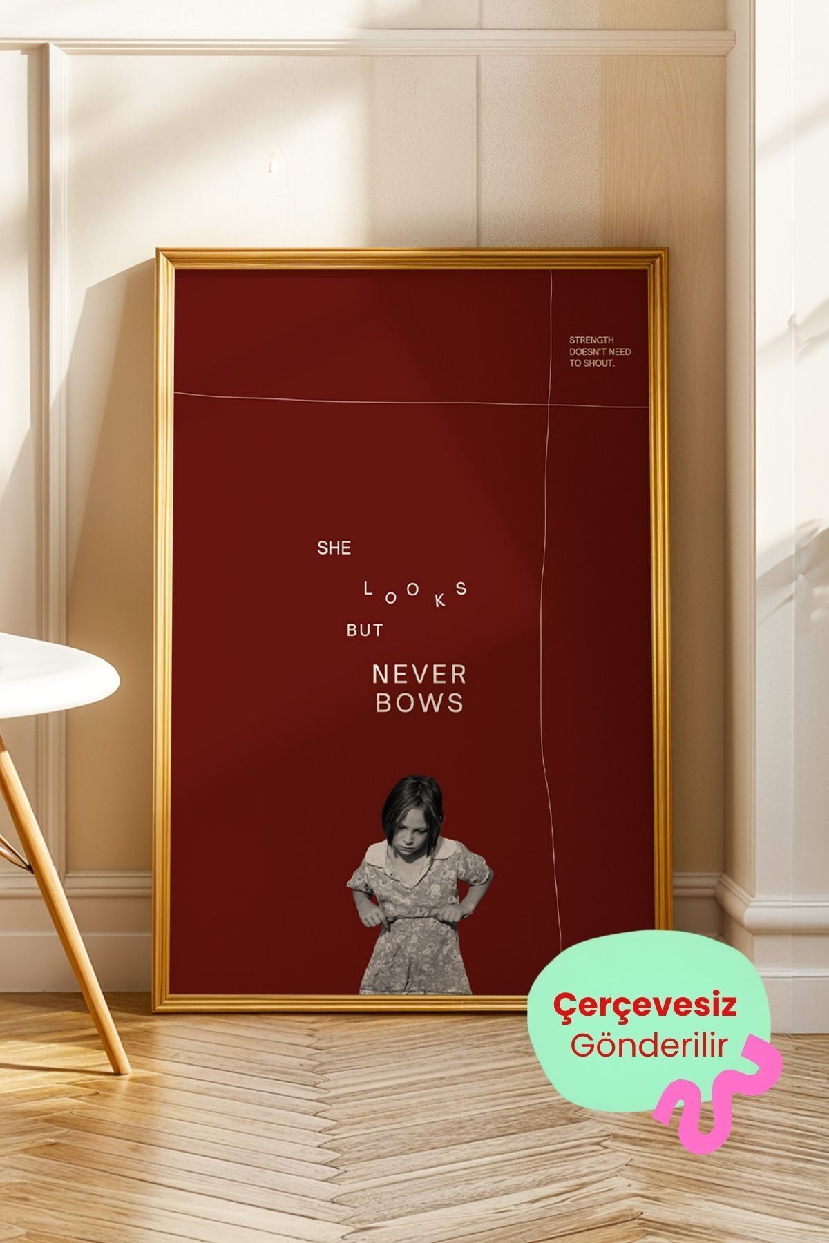 Güçlü Kadın Yazılı Poster Feminist Duvar Dekoru Modern – Çerçevesiz