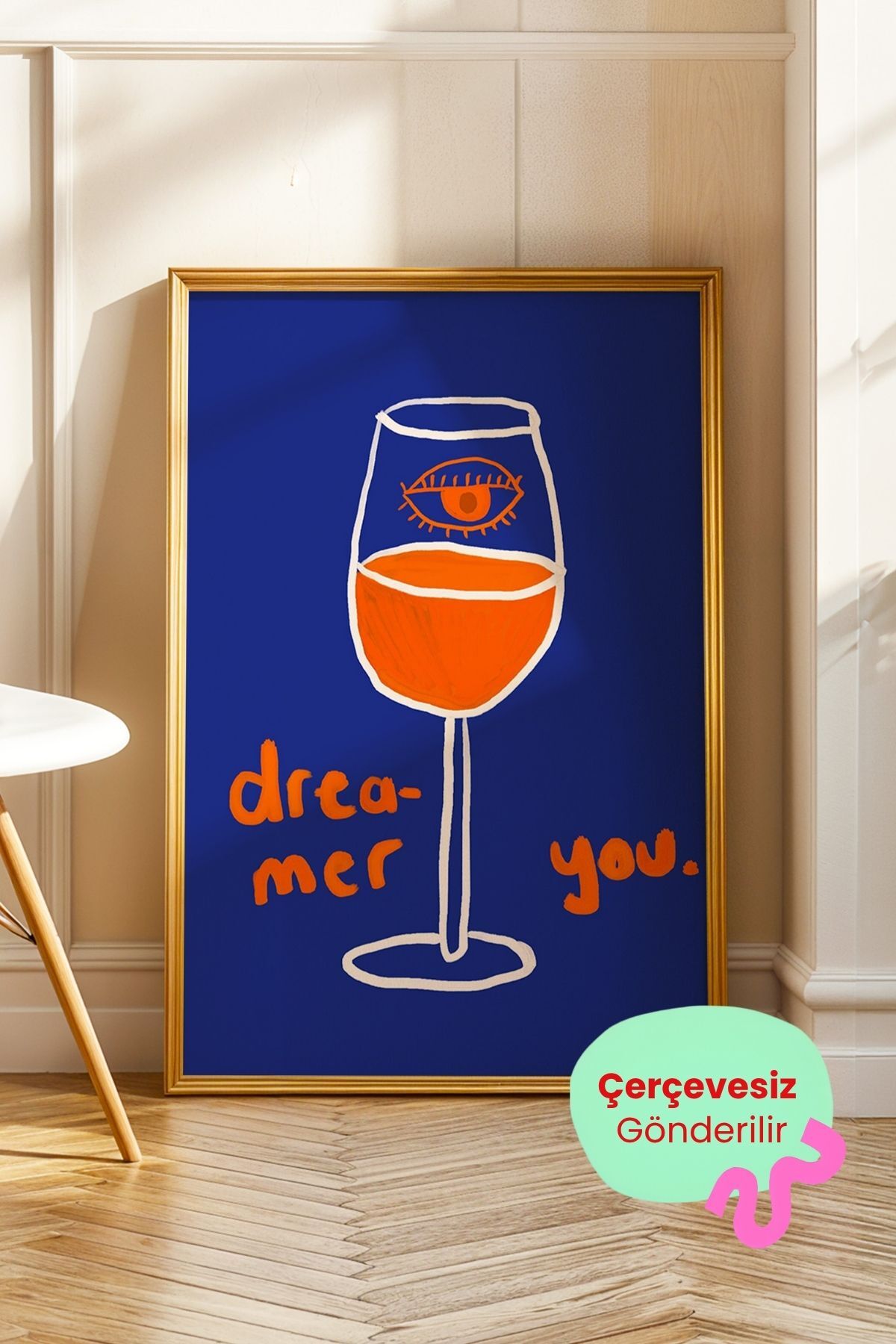 Şarap Kadehi Tablo Modern Yazılı Poster Bar Dekoru Duvar Tablosu Çerçevesiz