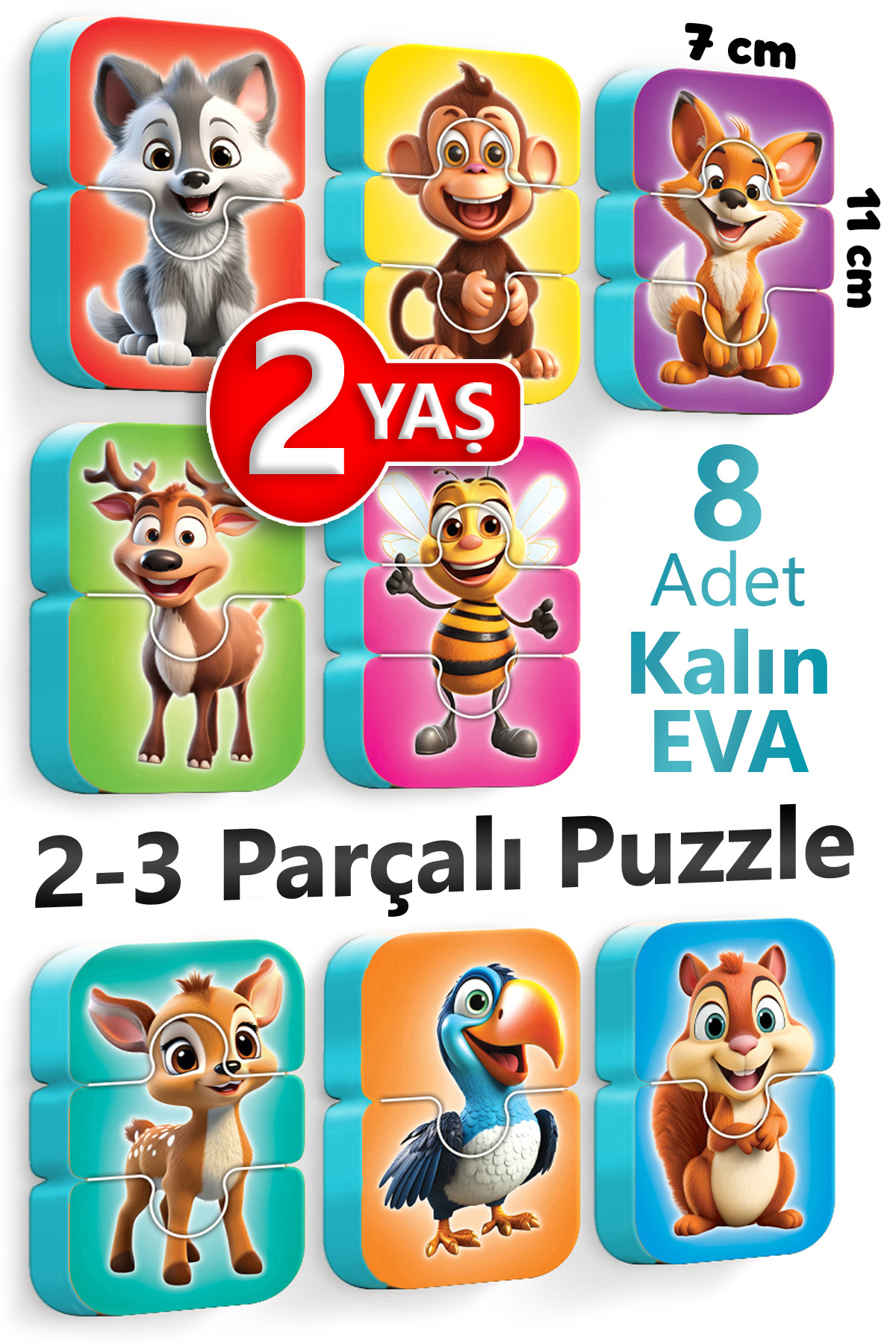 2-3 Pieces 8 Pieces 1-2 Year Old Baby Puzzle Forest Animals