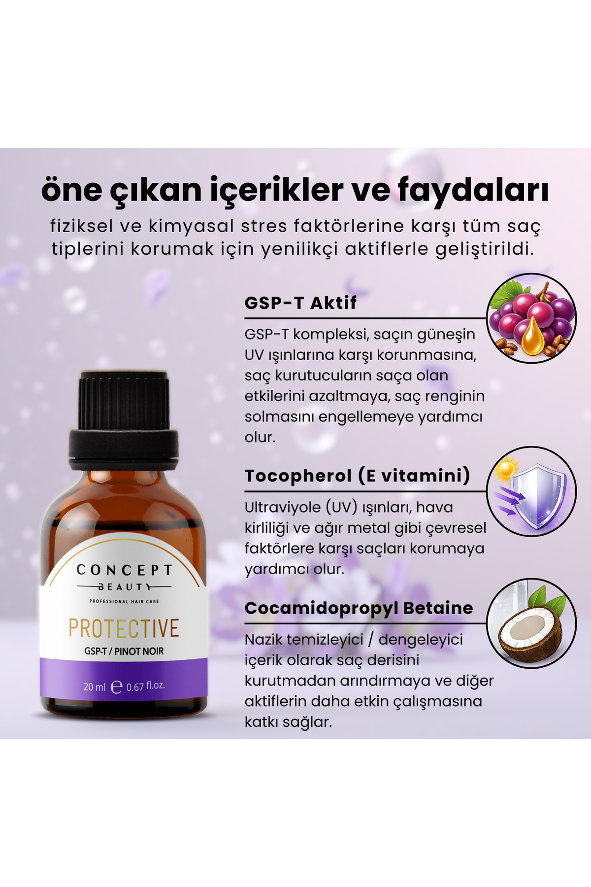 Koruyucu Saç Bakım Shot'ı - Renk Koruyucu Saç Bakım Serumu ( 20 ML ) — PRTC1 — تصویر 3 از 8
