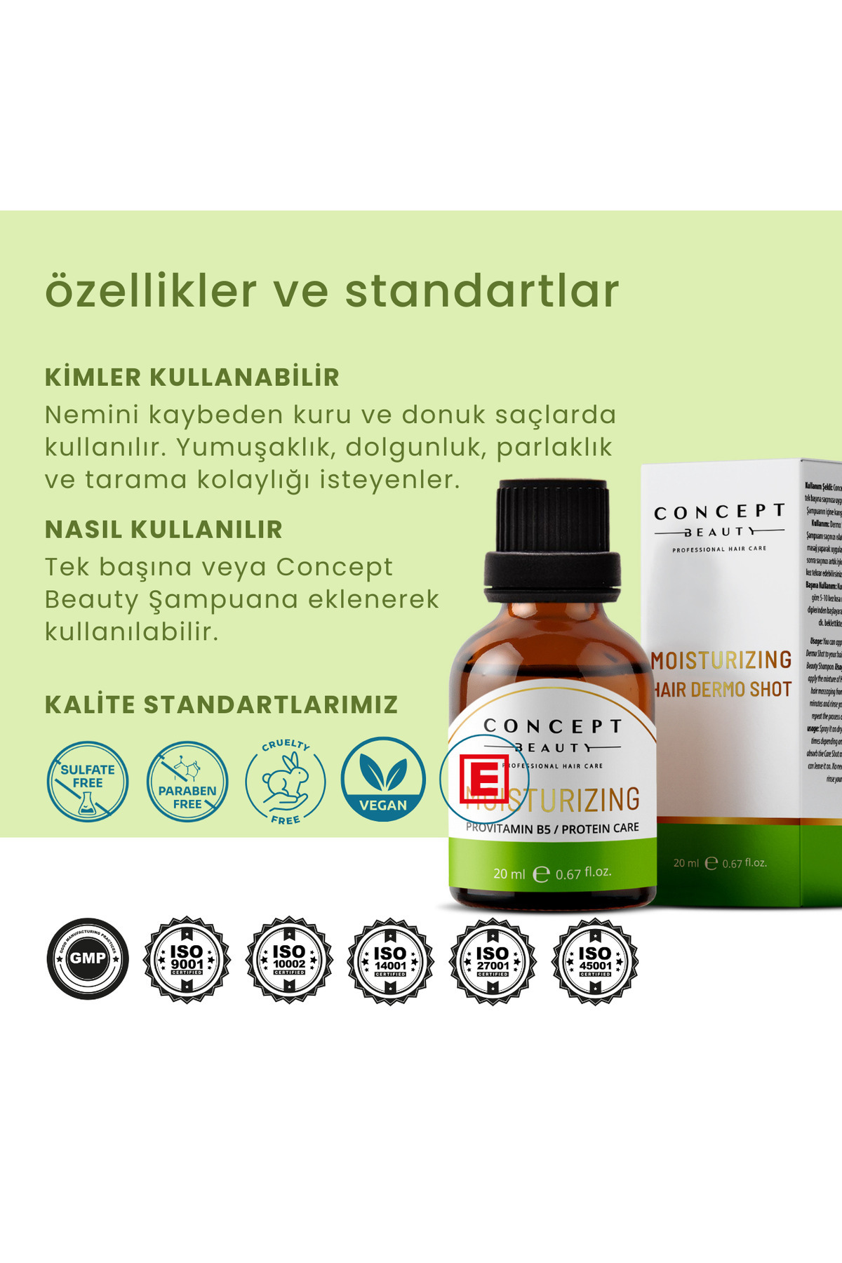 Nemlendirici Saç Bakım Shot'ı - Besleyici Ve Yoğun Nemlendirici Serum ( 20 Ml ) — CB004 — تصویر 8 از 8
