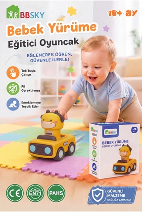 BBSKY Bas Git Hayvan Araba-18M+ Bebek Oyuncağı Pilsiz-CE EN71 Belgeli ABS Eği...