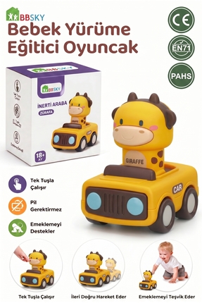 BBSKY Bas Git Hayvan Araba-18M+ Bebek Oyuncağı Pilsiz-CE EN71 Belgeli ABS Eği...