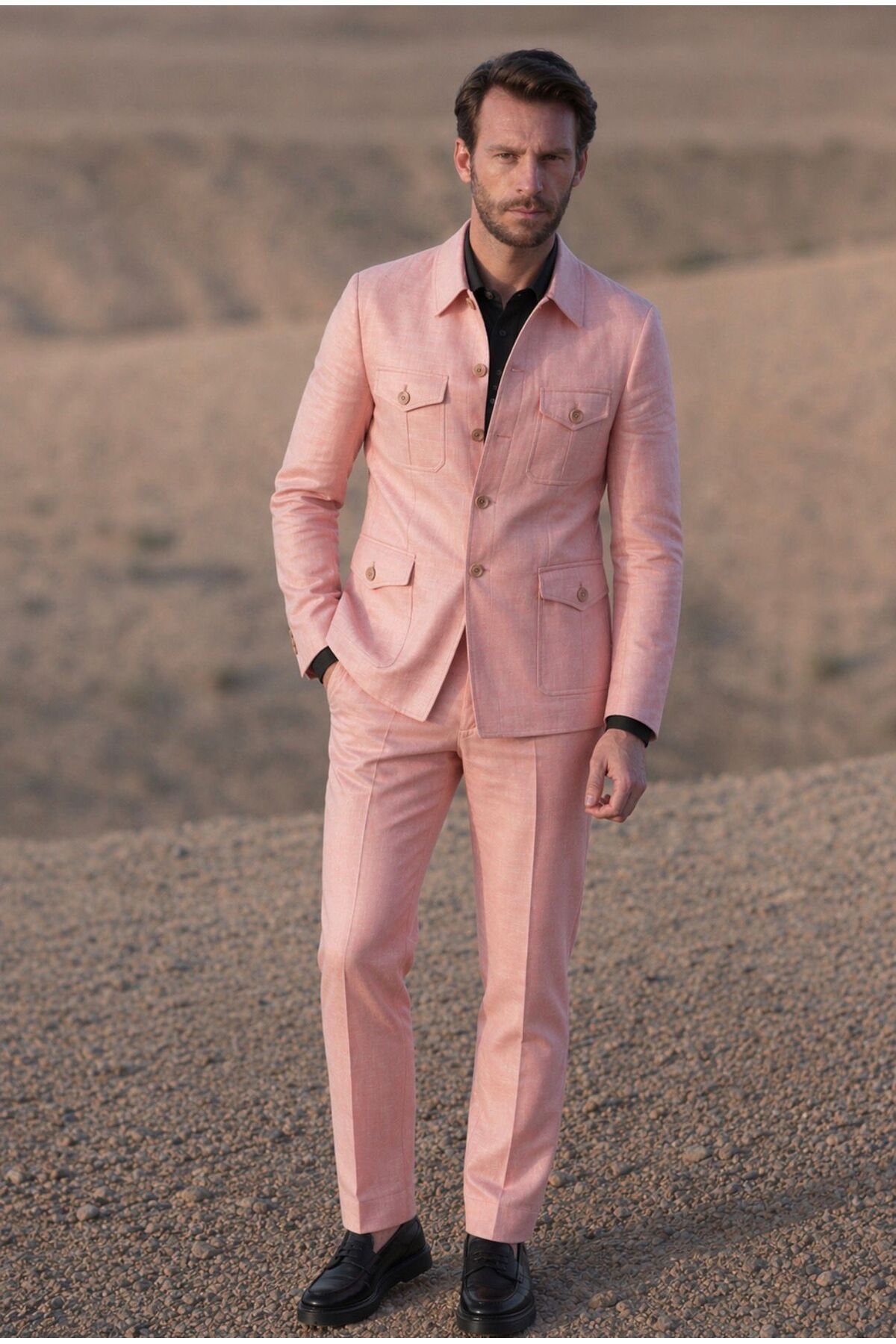 ilayda emir Pink Dried Rose, Safari Men's Suit