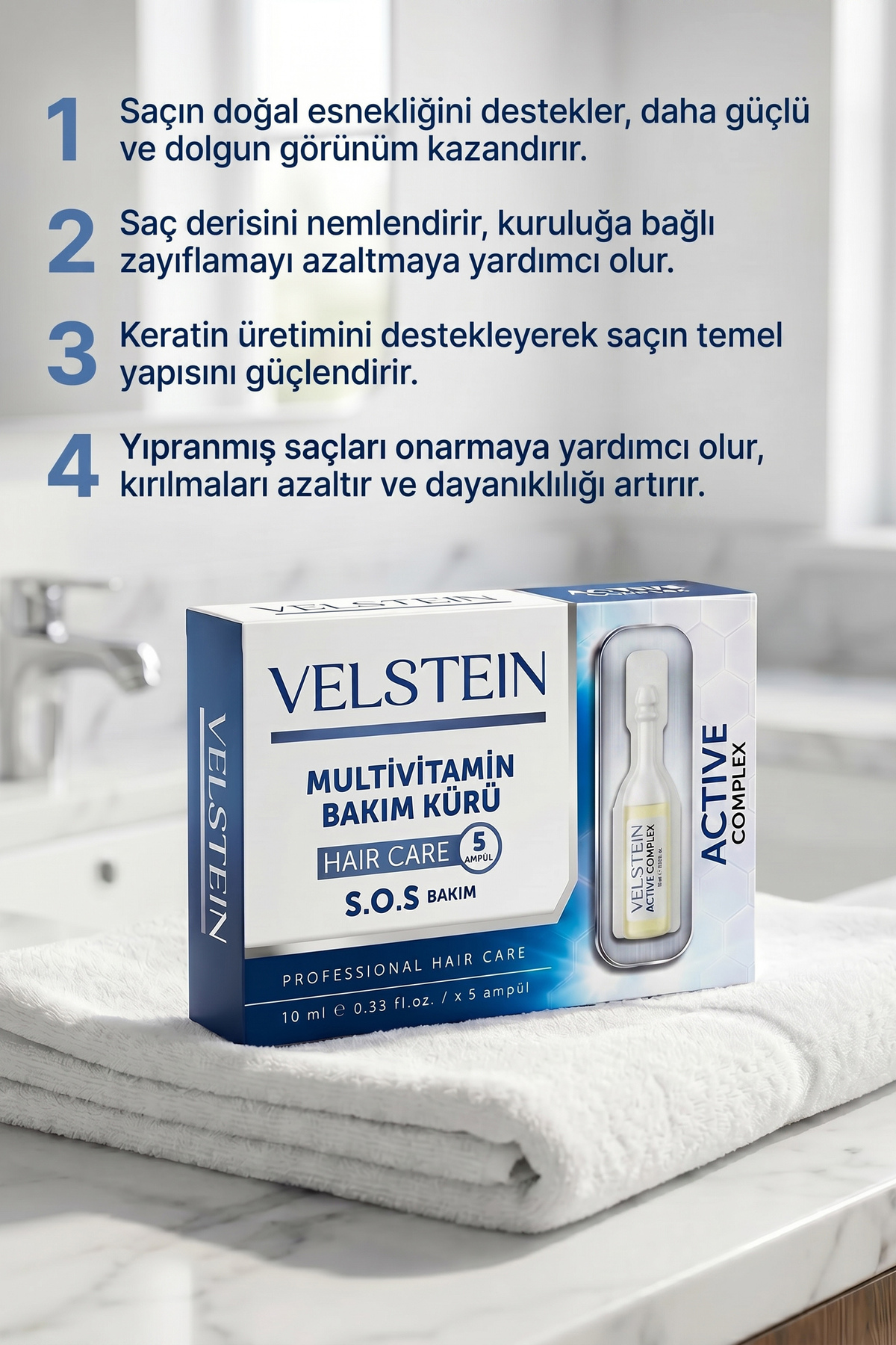 Dökülme Karşıtı Şok Bakım VE Saç Vitamini 5li Ampül — 78876547 — تصویر 2 از 7