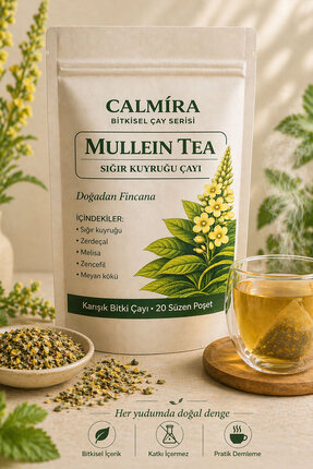 CALMİRA Mullein Tea 20 Süzen Poşet / Sığır Kuyruğu Çayı / Bitkisel Karışım Ça...