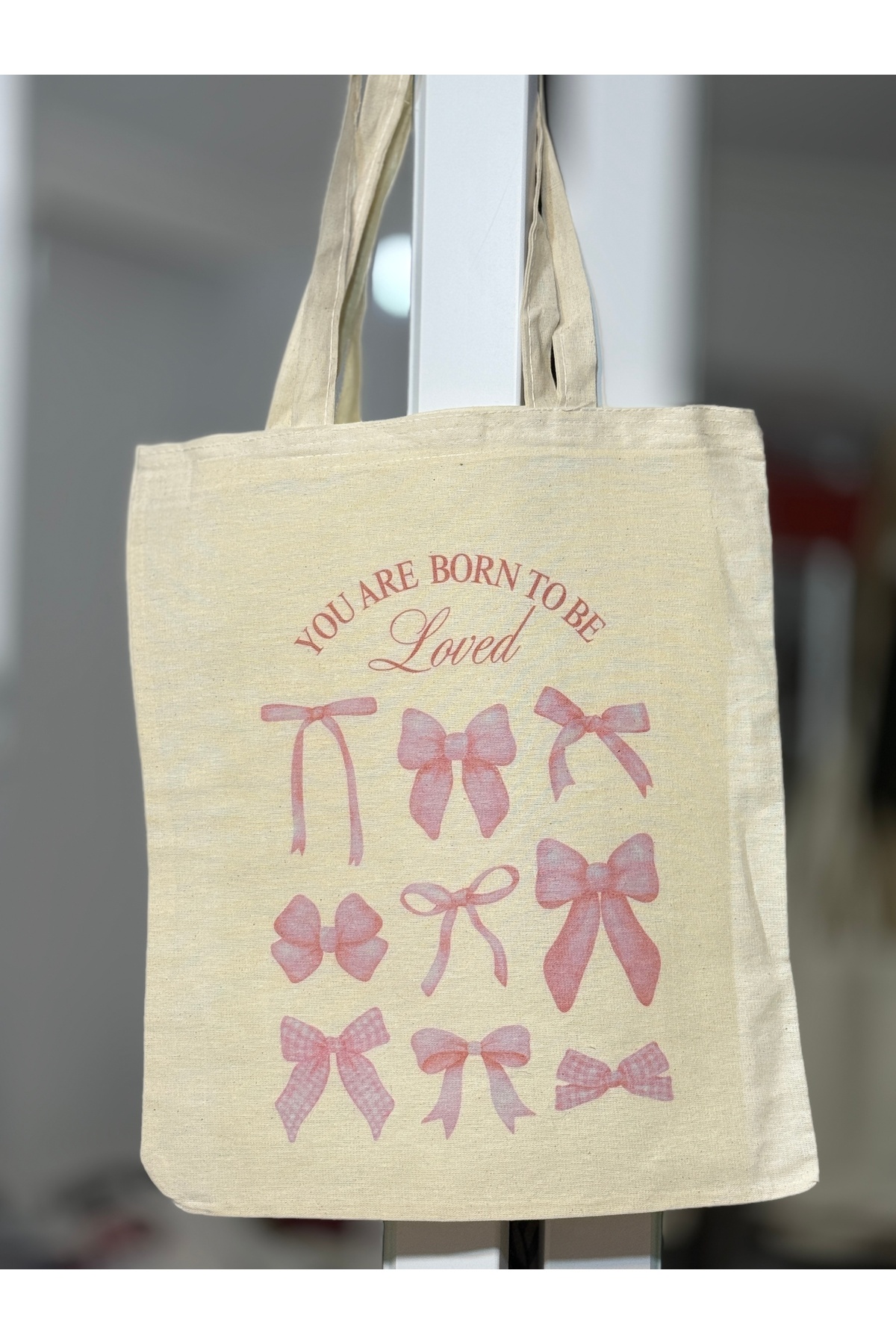 redame İnce Bez Çanta Born To Be Loved Bows Coquette Kurdeleler Y2k Retro Unisex Tote Bag