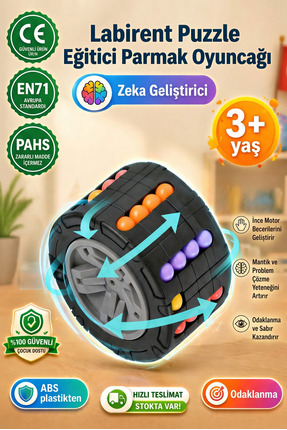 BBSKY Stres Çarkı , Zeka Küpü , Labirent Puzzle , Eğitici Parmak Oyuncağı