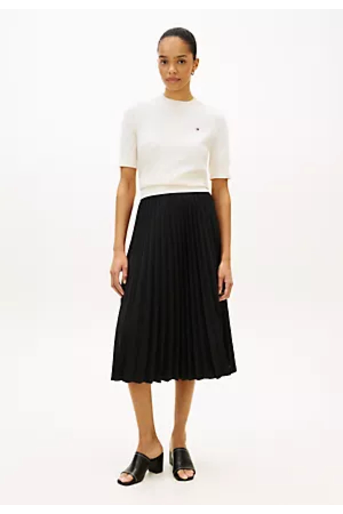 Tommy Hilfiger FLUID PLEATED PULL ON MIDI SKIRT görsel 2