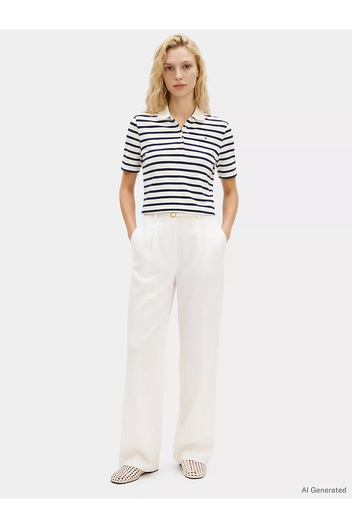 پولوشرت زنانه یقه پلو | تامی هیلفیگر Tommy Hilfiger WW0WW432240BF VN - تصویر 2