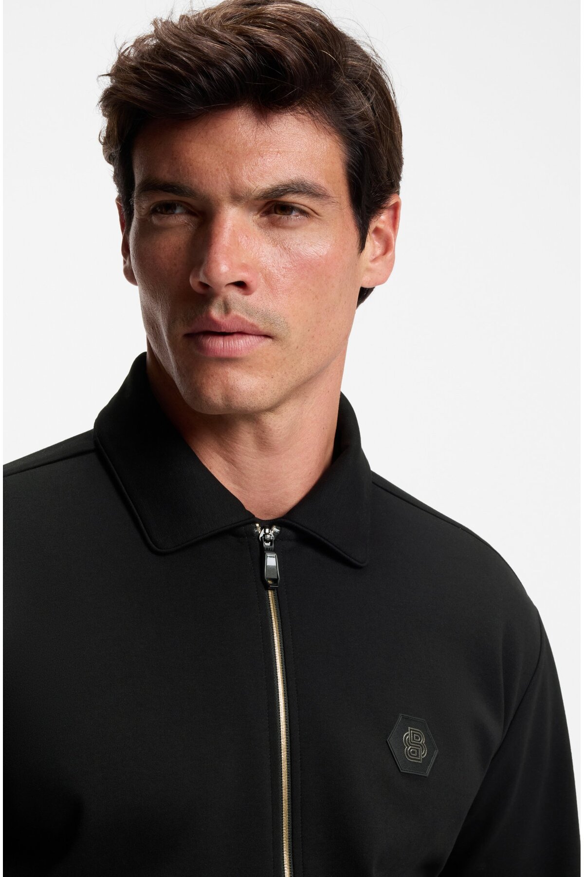 BOSS Pamuklu Relaxed Fit Ceket Yaka Logolu Fermuarlı Sweat Erkek SWEAT 50543881 001 görsel 4