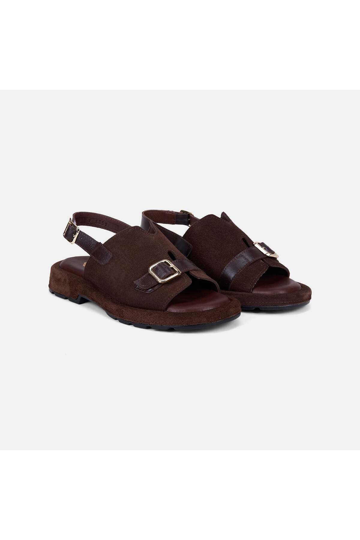 Women's Bitter Coffee Off Form Toe Open Suede Sandals