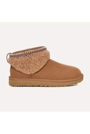 UGG Kadın Bileği Kürk Şık Detaylı Yüksek Taban Taba Bot & Bootie