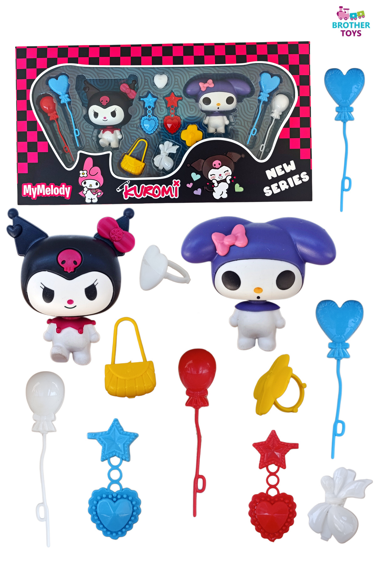 Brother Toys Kuromi Hello Kitty My Melody 2'li Aksesuarlı Oyuncak