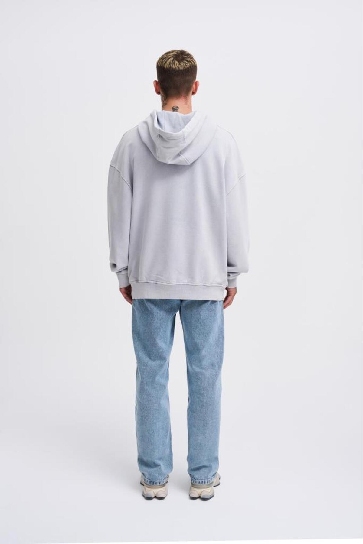 Machinist Erkek Free Sprit Yıkamalı Oversize Sweatshirt Gri görsel 6