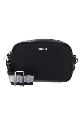 HUGO Kadın Logo Şerit Askılı Çıkartılabilen Askılı Siyah2 Omuz Çantası