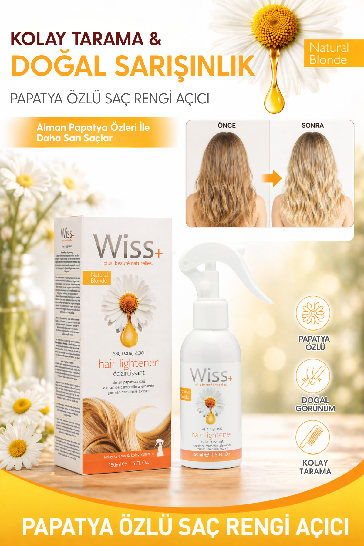 Wiss Papatya Özlü Saç Rengi Açıcı Sprey 150ml — 504004
