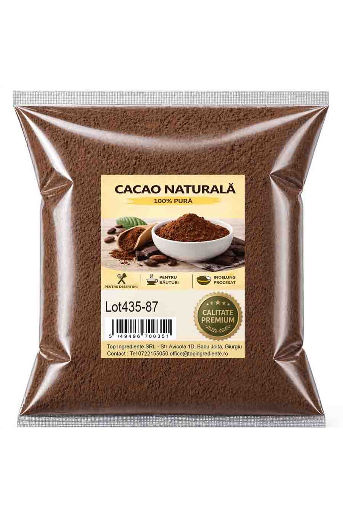 Top Ingrediente Cacao Naturala Pudra pentru Cozonac si Prajituri - 250g