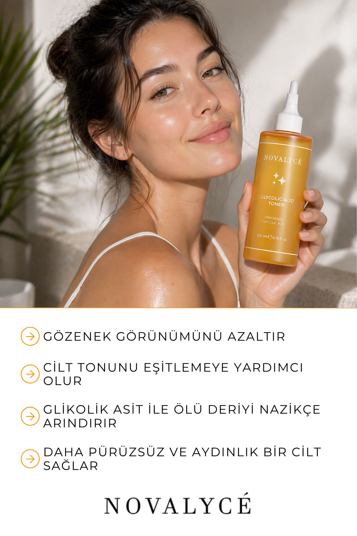 Glikolik Asit Tonik Cilt Yenileyici ve Gözenek Sıkılaştırıcı Tüm Ciltler Için — NovalyceGlycolicAcidToner — تصویر 3 از 7