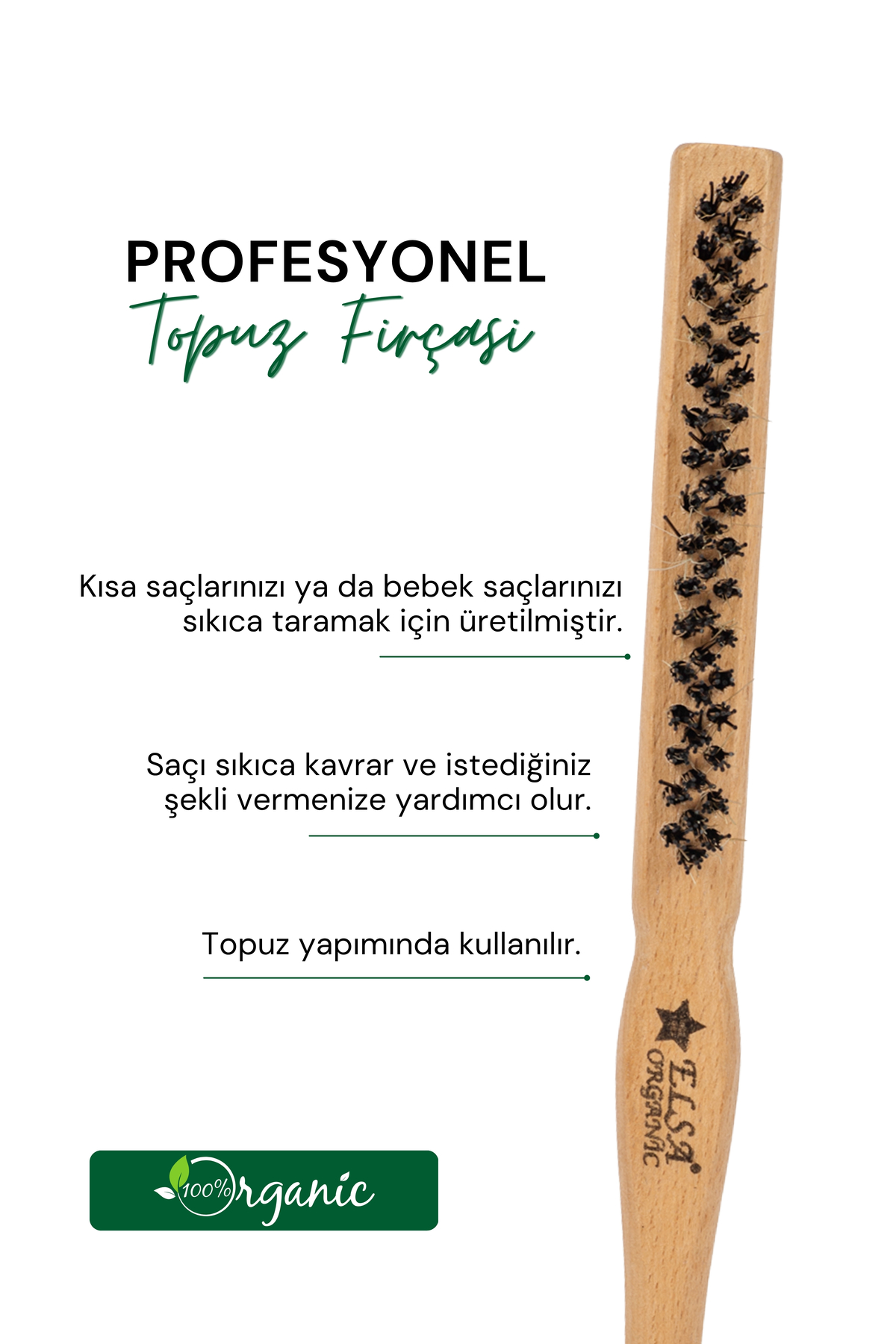 Professional Hair Wax Stick 75gr - Saç Sabitleyici ve Organik Topuz Fırçası Sleek Bun 2'li Set — 691-033 — تصویر 2 از 6