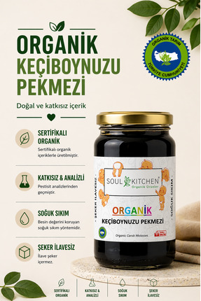 Soul Kitchen Organik Ürünler Organik Sertifikalı Keçiboynuzu Pekmezi Soğuk Sı...