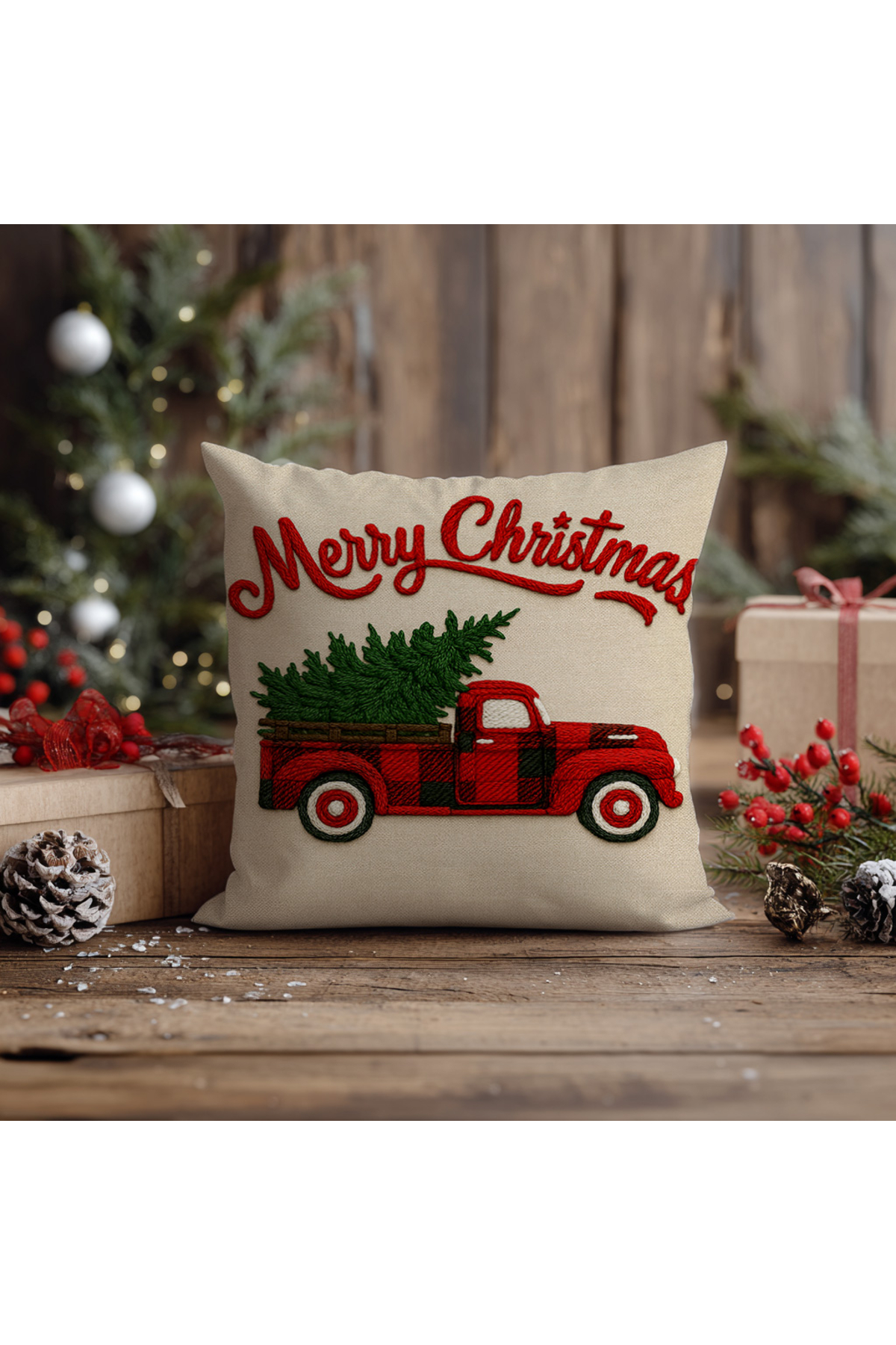 2 Pcs Double Sided Digital Printed Punch Punch Embroidery Pattern Square Pillow Covers