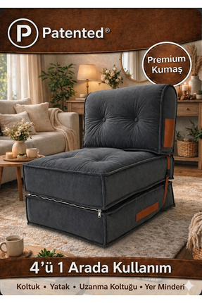 PUFYMAX Comfy PLUS Yeni Nesil Bohem Tekli Koltuk,yataklı Katlanır Berjer,yer ...