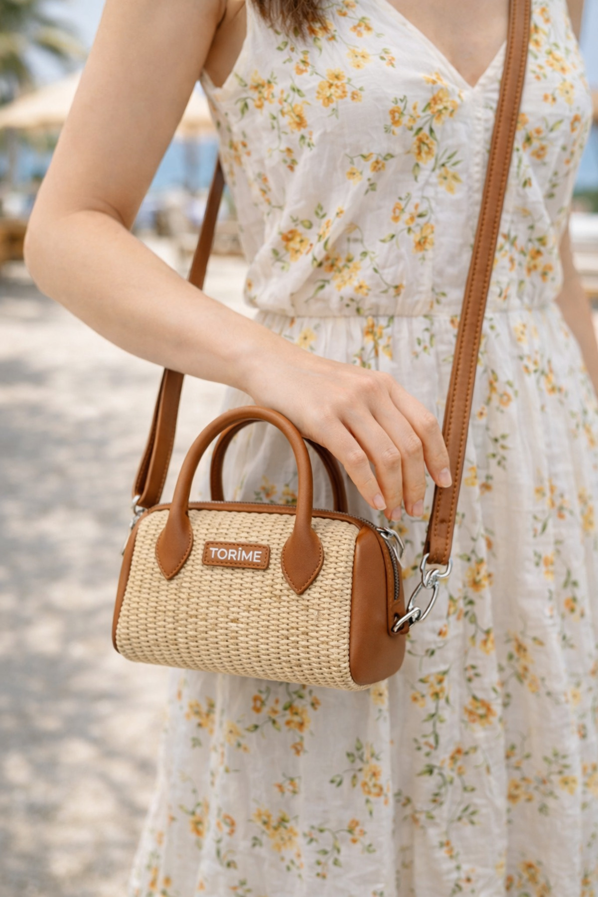 Wicker Mini Women Hand & Shoulder Bag Adjustable Strap Zipper Summer Stylish Casual Bag