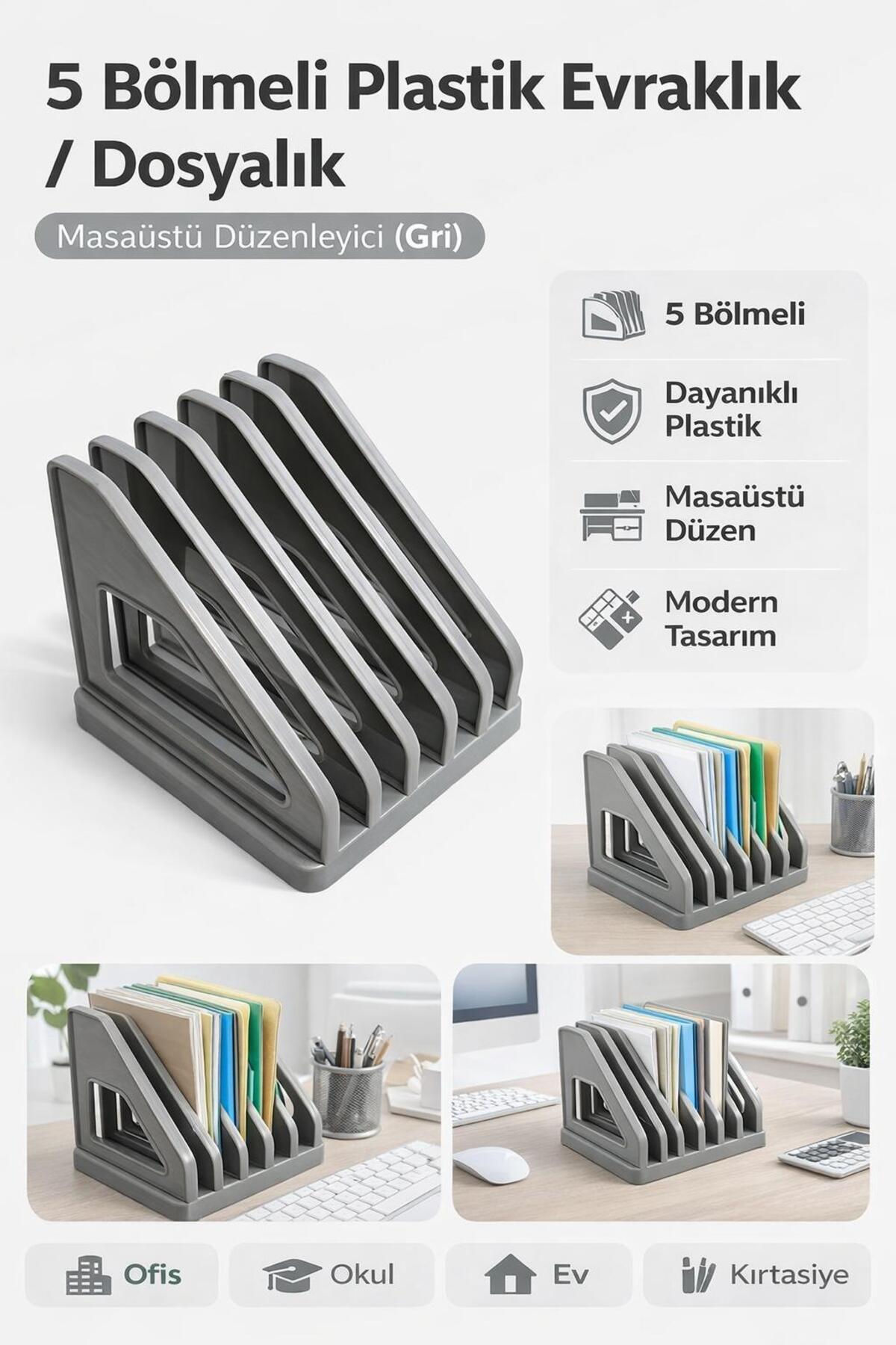Artdesign Masa Üstü Düzenleyici Organizer 5 Bölmeli Sert Plastik