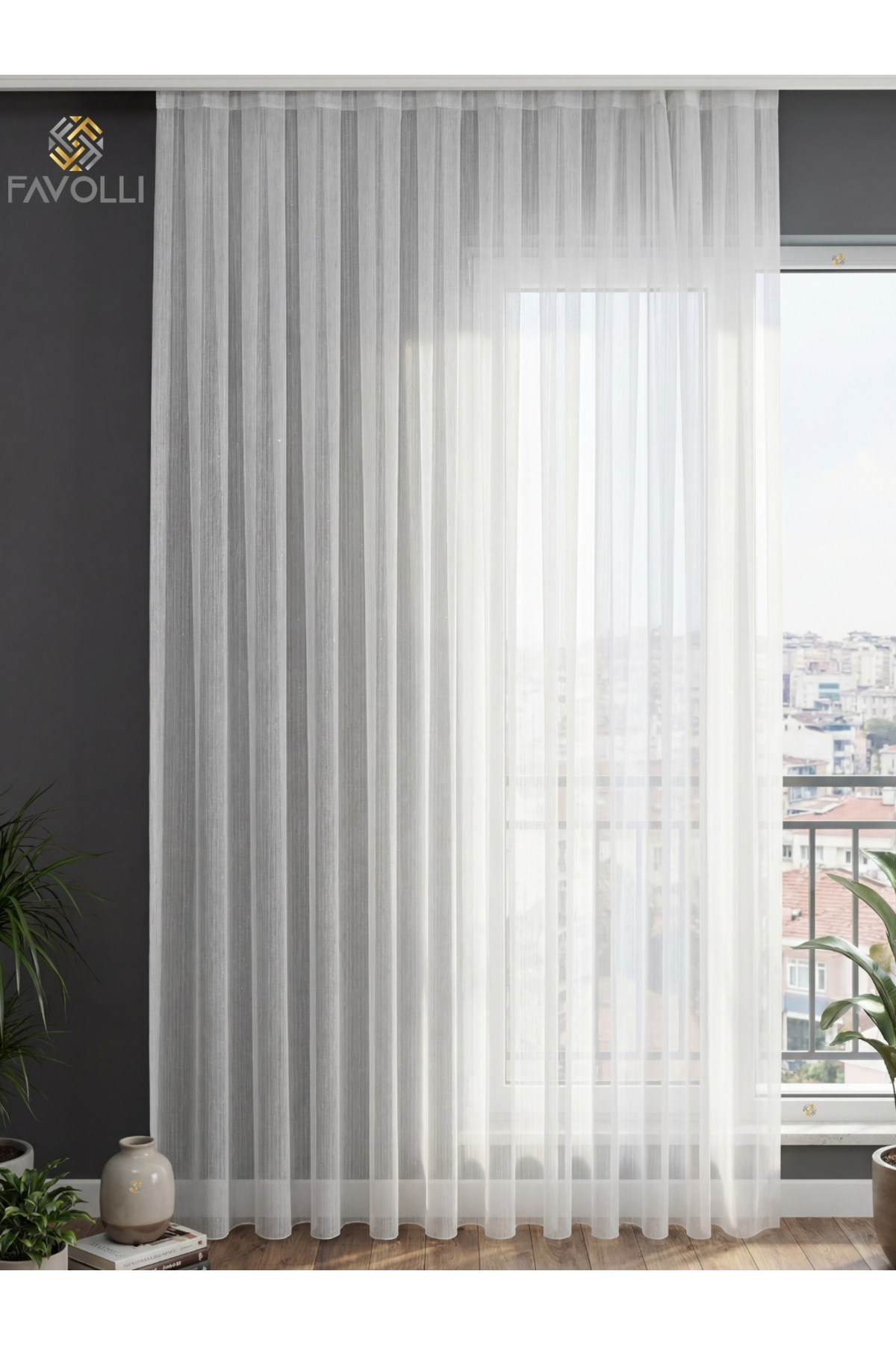Glitter Tulle Curtain | 1/2 Pleat | Iron-On Free | Loose Plump Fabric | Trend Product