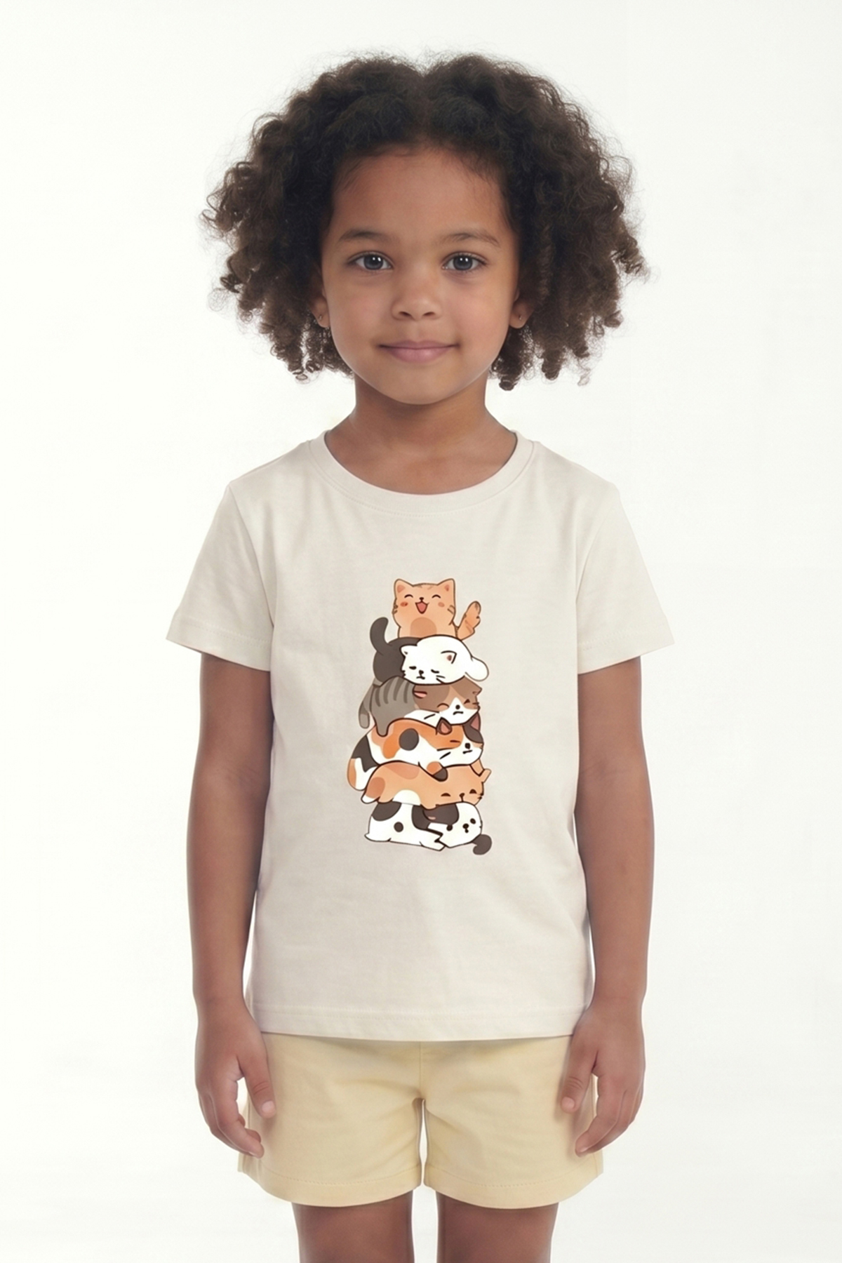 Printed Short Sleeve Girl T-Shirt B9
